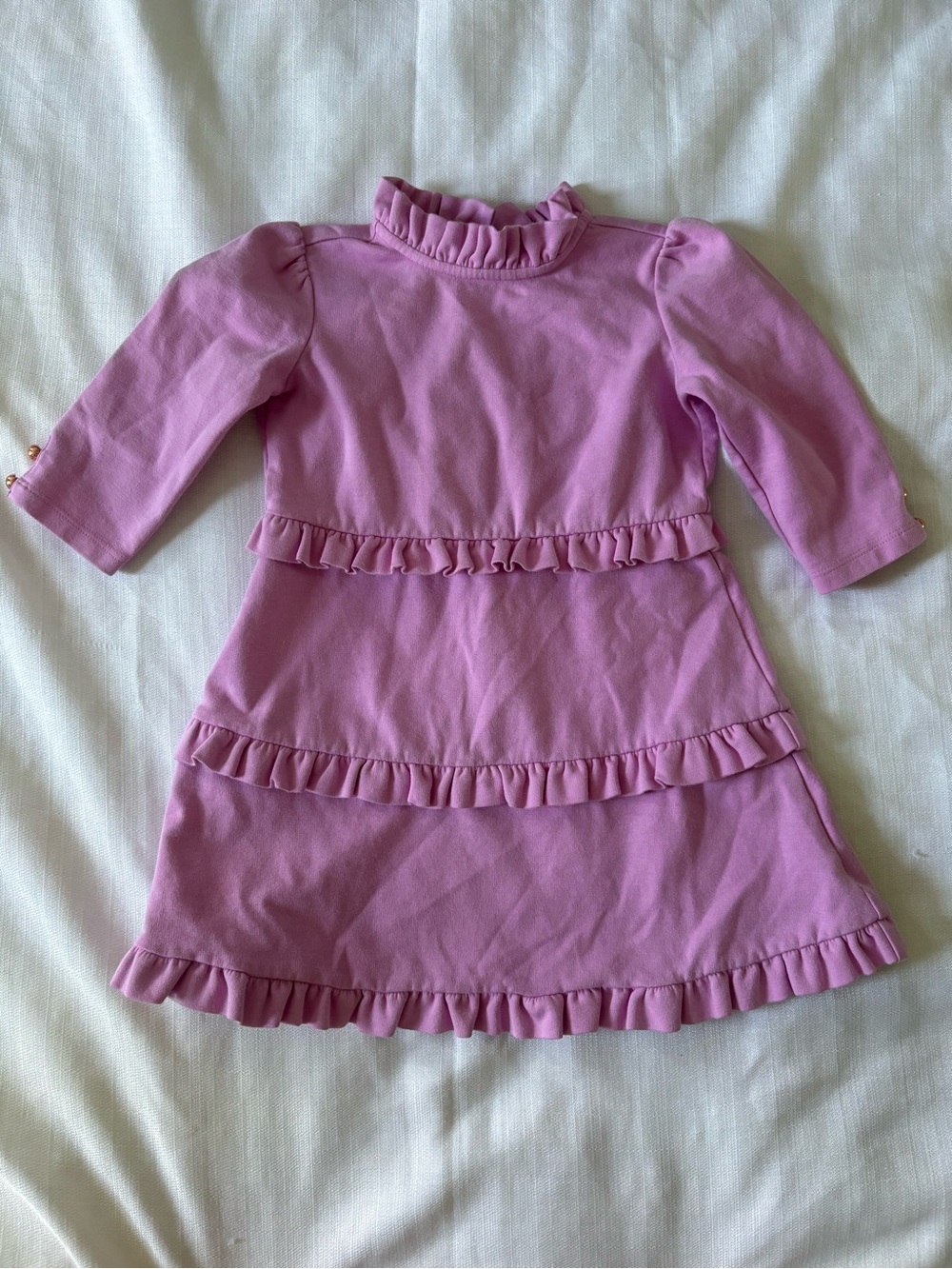 Janie & Jack 3T Girls' Pink Ruffle Tiered Dress